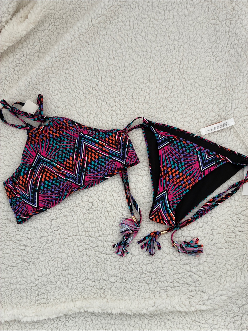 Tart Collections Vibrant Geometric Multicolor Bikini Set- Small